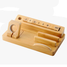 Load image into Gallery viewer, Hot sale For Apple Watch Stand, Charging Station Phone Docking Station, Bamboo Desk Supplies Organizer, Tablet Stand, Pen Hold