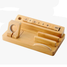 Load image into Gallery viewer, Hot sale For Apple Watch Stand, Charging Station Phone Docking Station, Bamboo Desk Supplies Organizer, Tablet Stand, Pen Hold