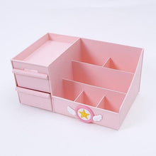 Load image into Gallery viewer, 1 Pcs Kawaii Wing Heart Japanese Pink Magic Sakura Desk Organizer Storage Box Desktop Stationery Holder Multifunctional supplies