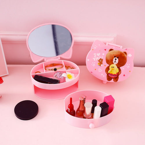 1 Pcs Cartoon Animal Bear Rabbit Duck Desk Organizer Jewelry Stationery Storage Box Desktop Stationery Holder Christmas Gifts