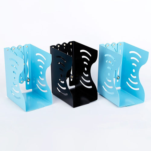 Coloffice New Retractable bookend metal hollowed bookend Desk Holder Stand for Books Organizer nice Gift Students Stationery 1PC