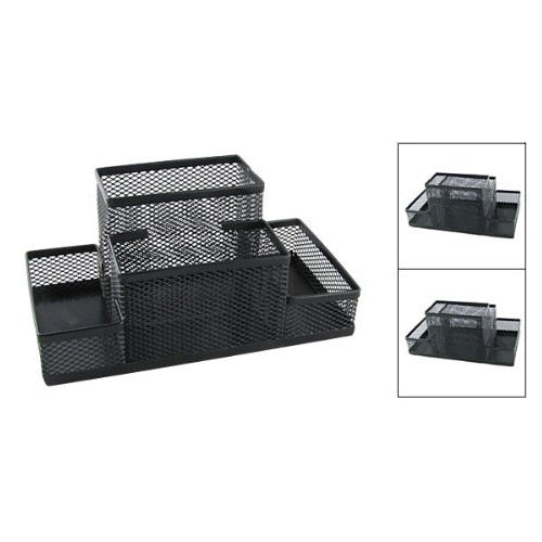 5pack Amico Black Mesh Style Pen Pencil Ruler Holder Desk Organizer