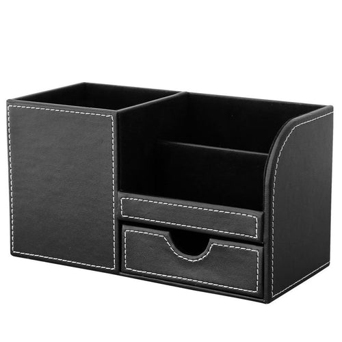 1pcs PU Leather Multi-function Desk Stationery Organizer Storage Box Pen/Pencil,Cell phone, Business Name Cards Remote Control