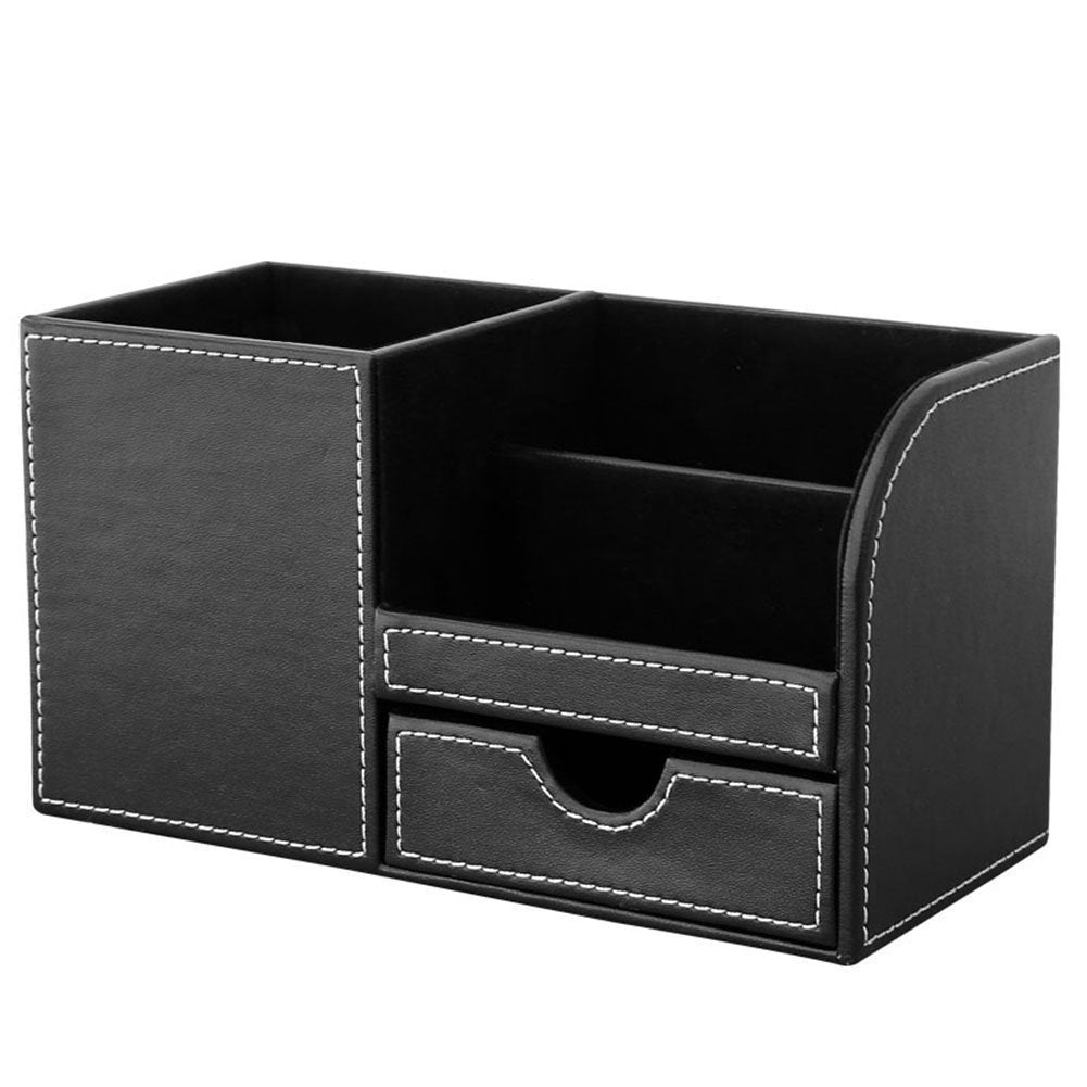 1pcs PU Leather Multi-function Desk Stationery Organizer Storage Box Pen/Pencil,Cell phone, Business Name Cards Remote Control